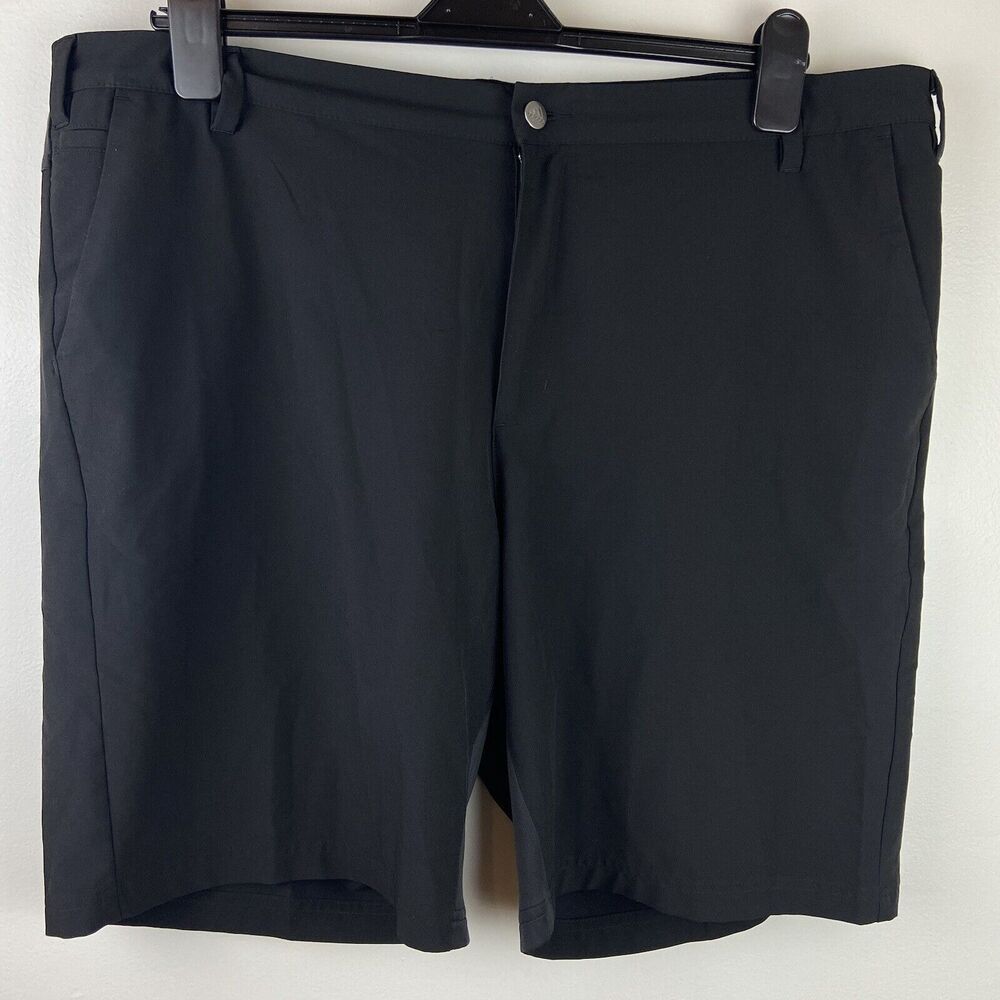 adidas Black Athleisure Shorts Flat Front Chinos Four Pockets Men's Size 42